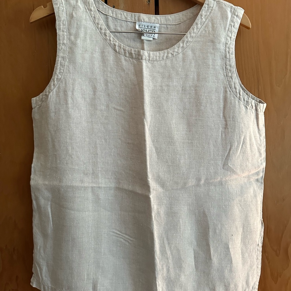 Eileen Fisher Natural Linen Tank Top
